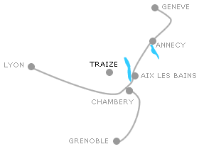 plan d'accès à Traize en Savoie